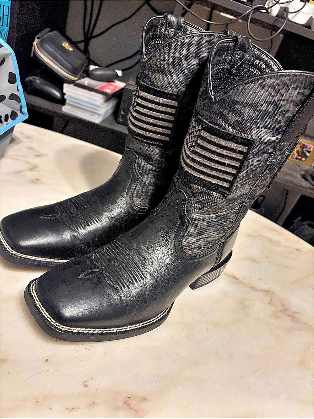 Ariat American Black Flag Western Boot Boots Black US 9 D